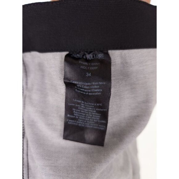 ZADIG & VOLTAIRE 34 US XS Pharly Shiny Leggings in Black Silver Sparkle - Picture 10 of 10